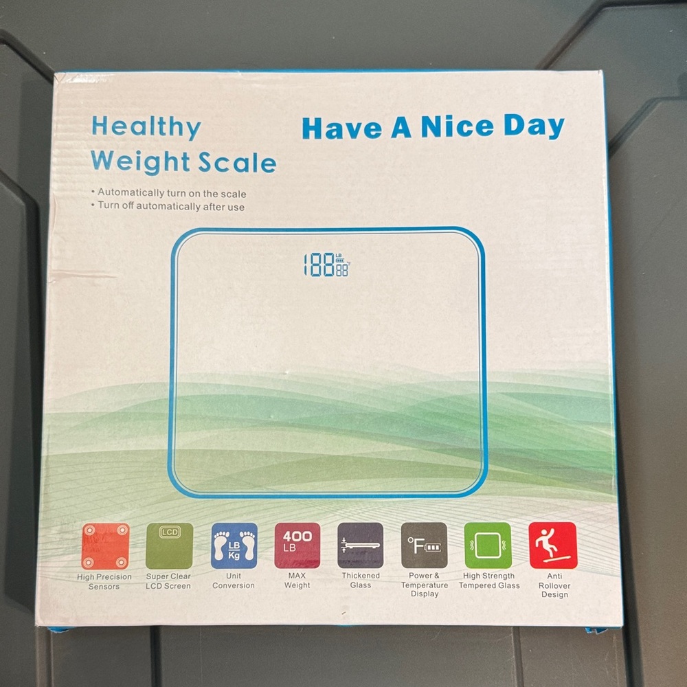 Digital Weight Scale with LCD Display - White